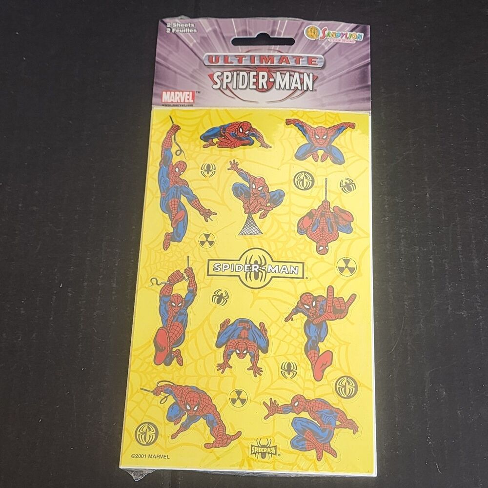 Vintage Marvel Ultimate Spider-Man Stickers Sealed Pack 2 Sheets Sandylion 2001